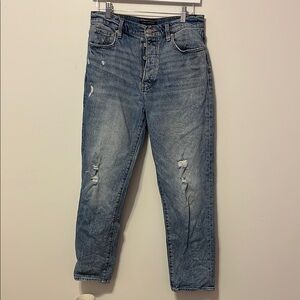 LUCKY 🍀 BRAND High Rise Mom Jean Medium Wash Distressed Denim Jeans 👖